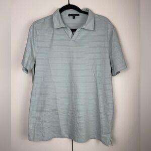 Robert Barakett Mens Freetown SS Open Collar Polo Light Blue RB51591 Large